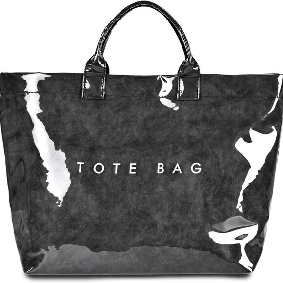 PVC Tote Bag Large Capacity Waterproof Fashion Shopping Travel Hobo Bag - Picture 1 of 7